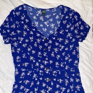 Royal Blue Romper. Floral print. Wild Fable. Size small.